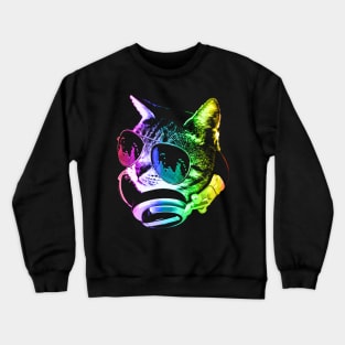 Rainbow Music Cat Crewneck Sweatshirt